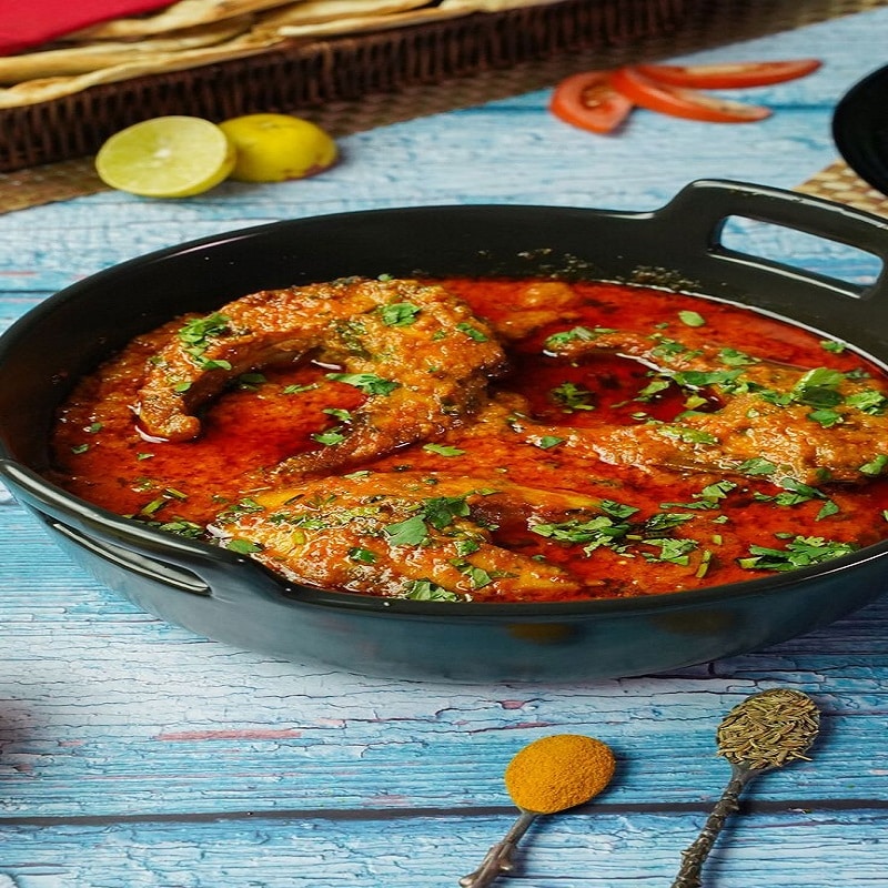 Trissur fish curry with matta rice